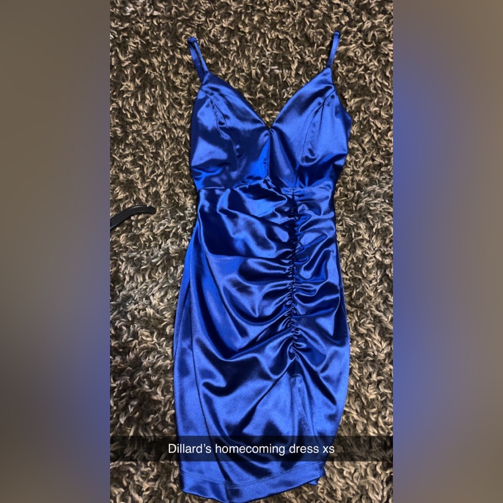 Honey and Rosie Blue Ruched Bodycon Dress